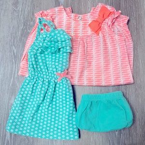 Carter’s set 3-6  months 1 romper and 1 dress